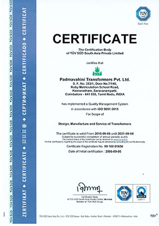 ISO 2015 Certificate