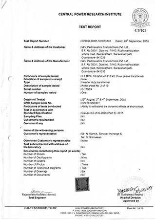 CPRI Test Report